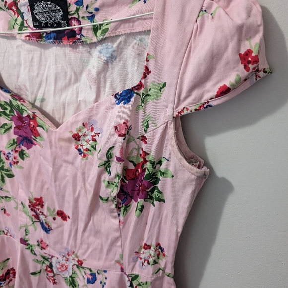 Hearts & Roses Pink Trad Wife Floral Dress - US 8 - Picture 3 of 6